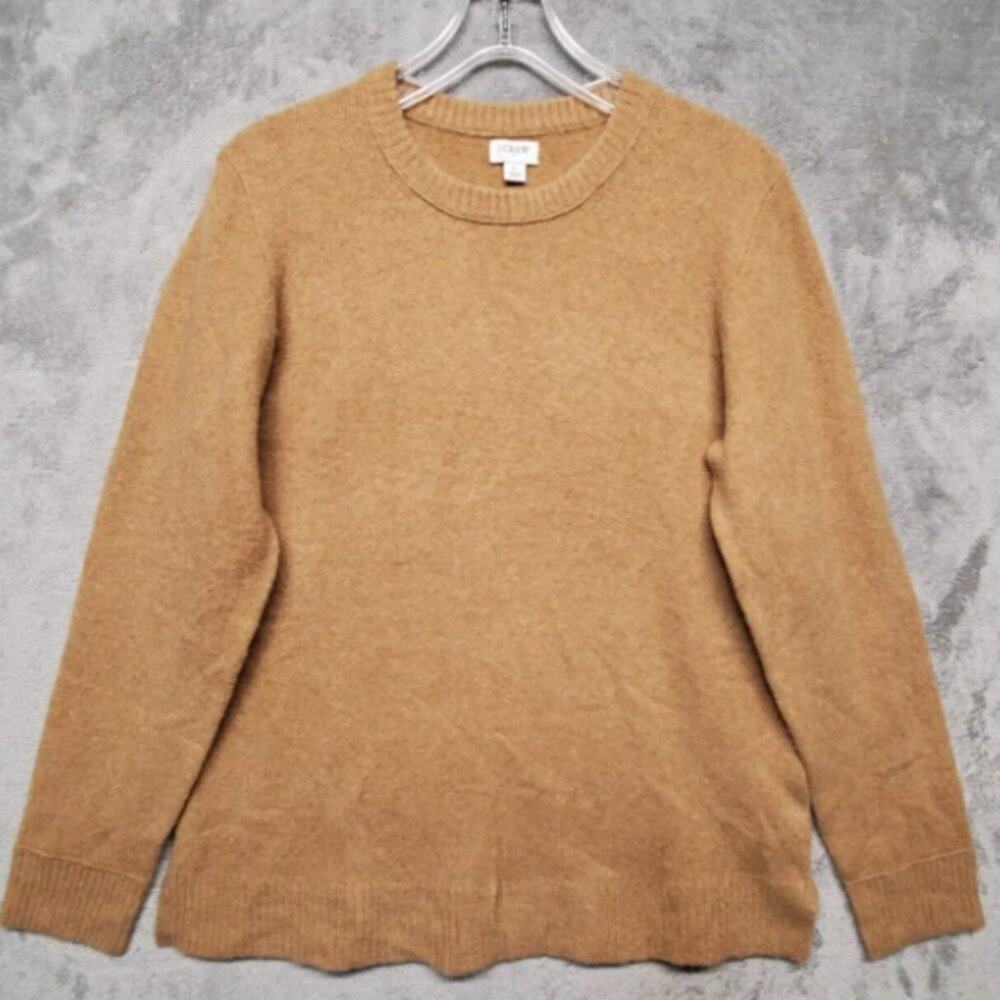 J. Crew Caramel Tan Wool Blend Cozy Soft Pullover Sweater Womens Small
